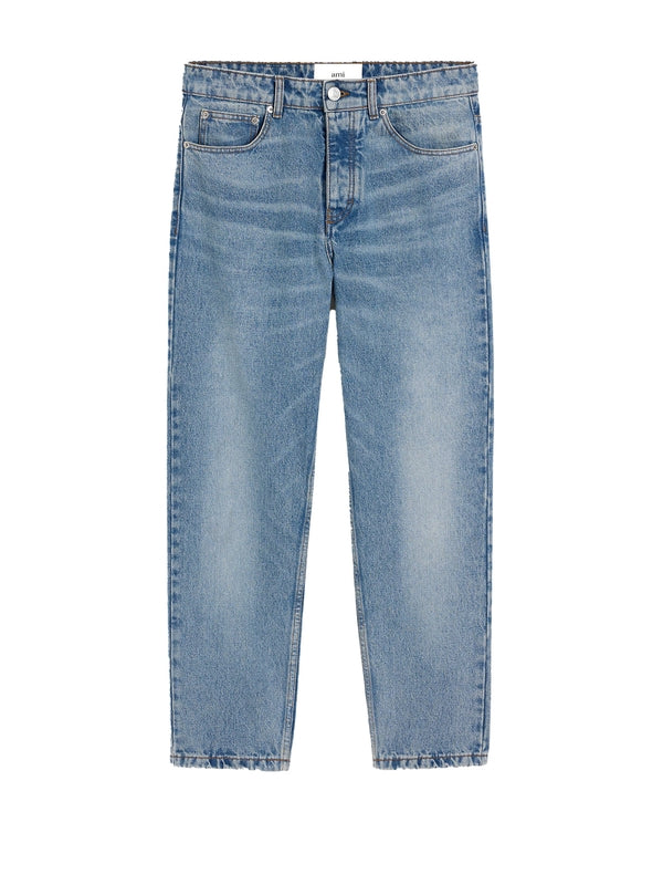 Tapered Washed Denim Pants