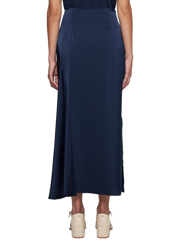 Aia Satin Wrap Long Skirt