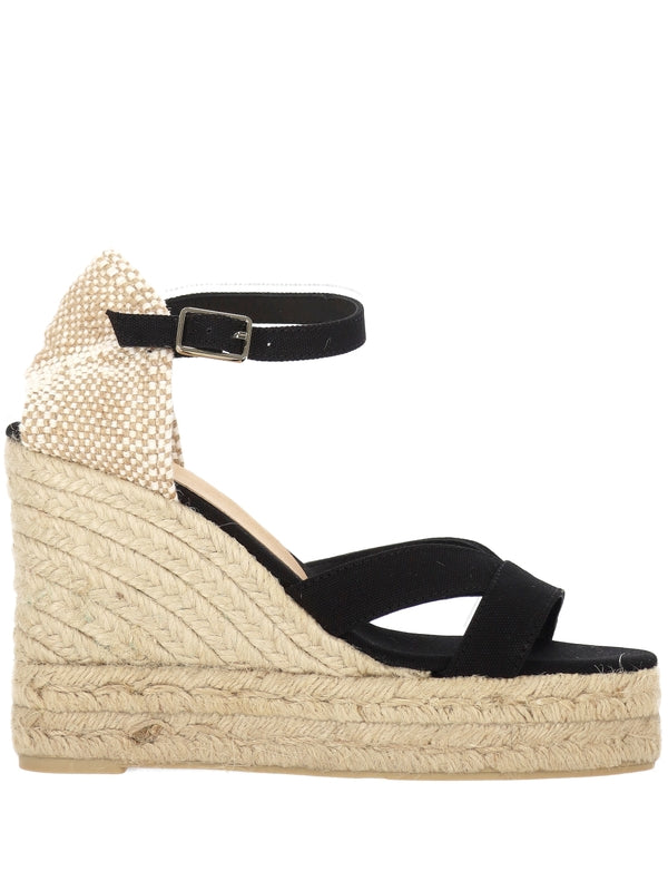 Castañer Black Wedge Sandals