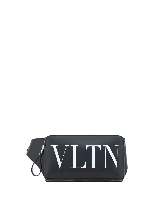 VLTN 徽标皮革腰包