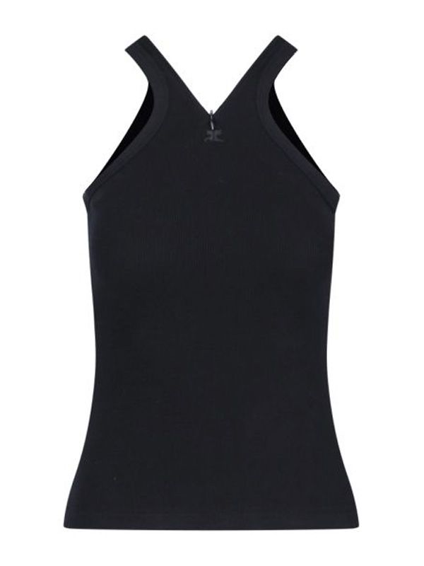 Logo Patch Cotton Tank Top