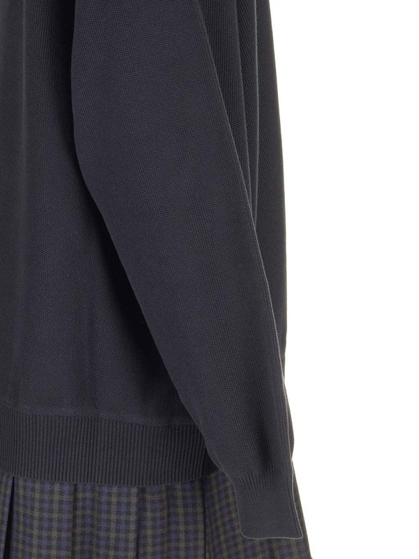 V-neck Tartan Check Layered Dress