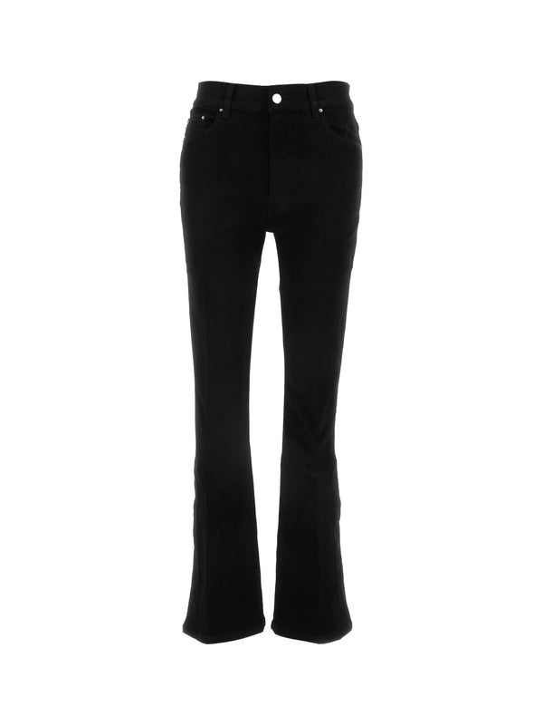 Back Logo Patch Black Flare Pants