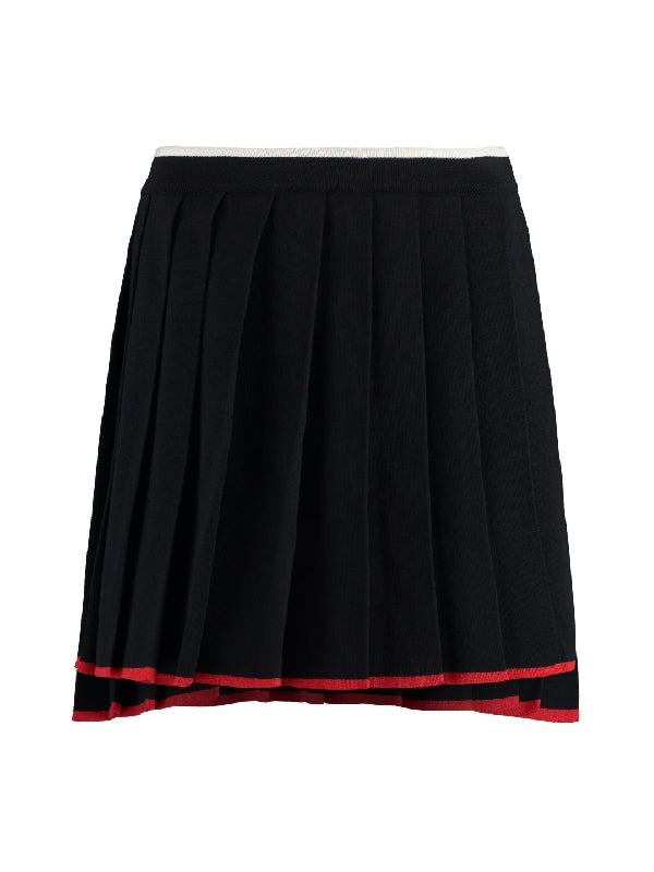 Wool Blend Pleated Skirt