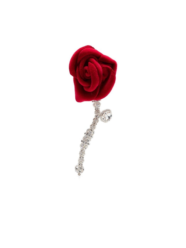 Rose Detail Rhinestone Earrings