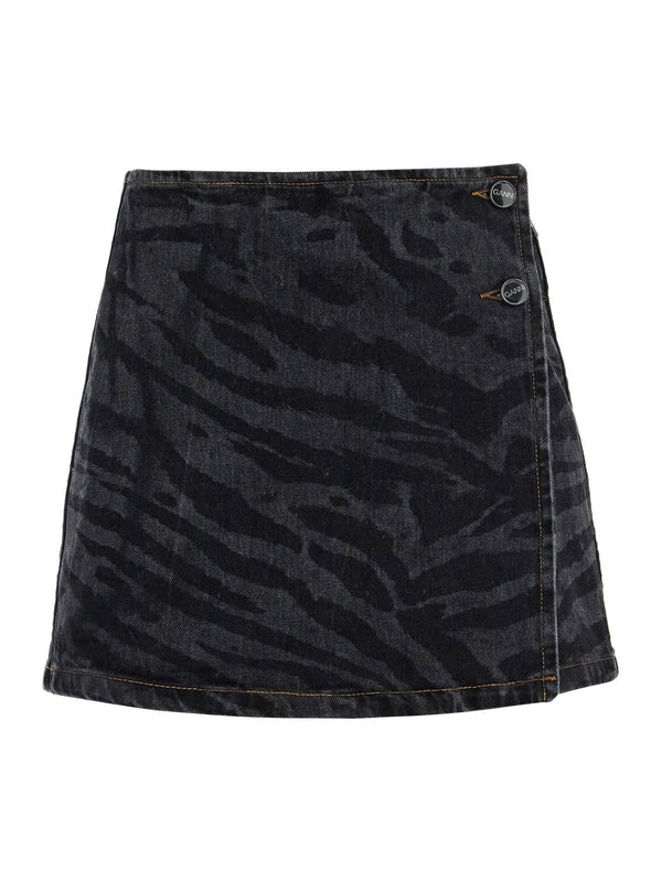 Animal Printing Denim Skirt