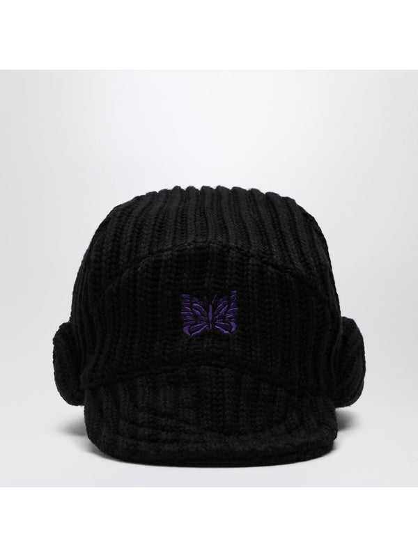 Visor Embroidered Logo Wool Cap