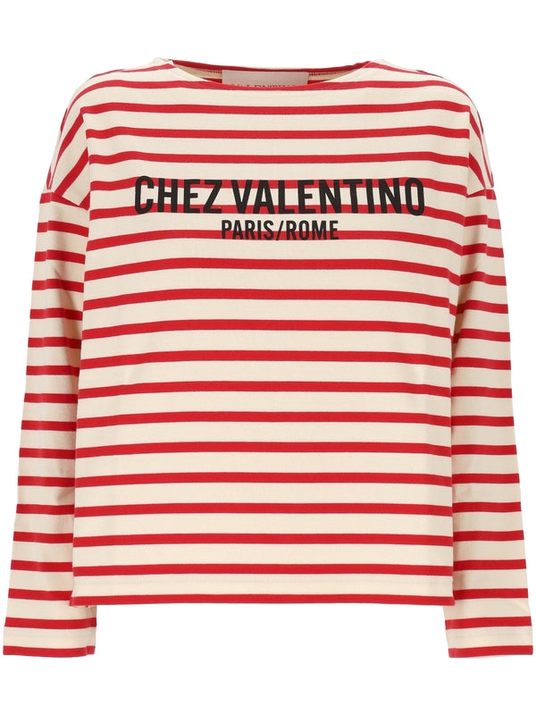 Valentino Red Long Sleeve Top