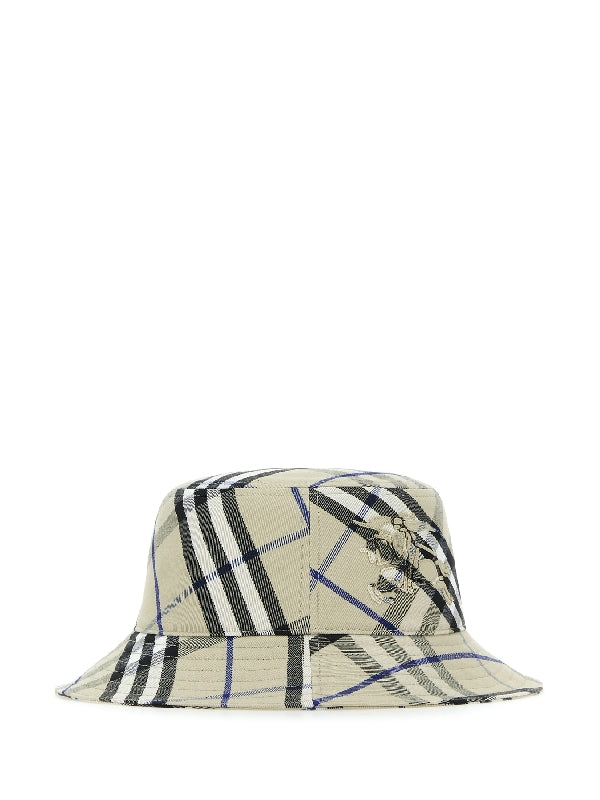 Check Cotton Blend Bucket Hat