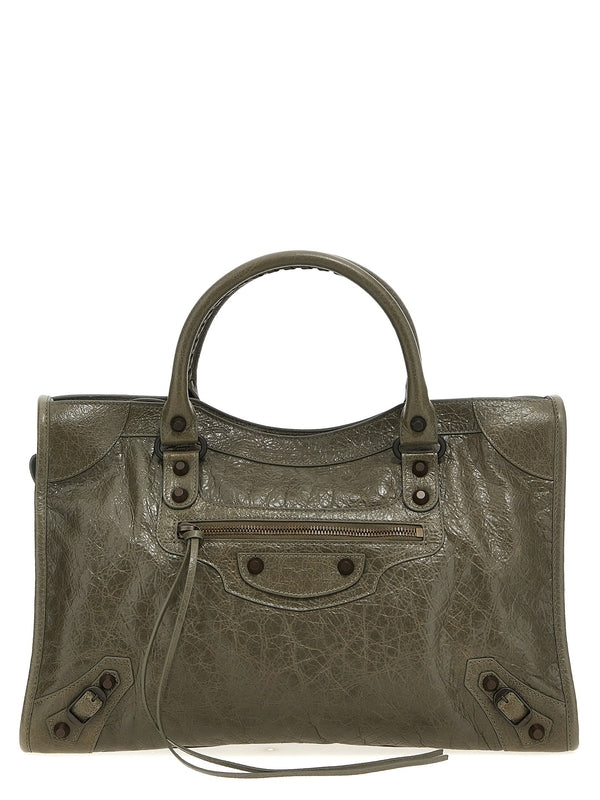 Balenciaga City Medium Green Tote Bags