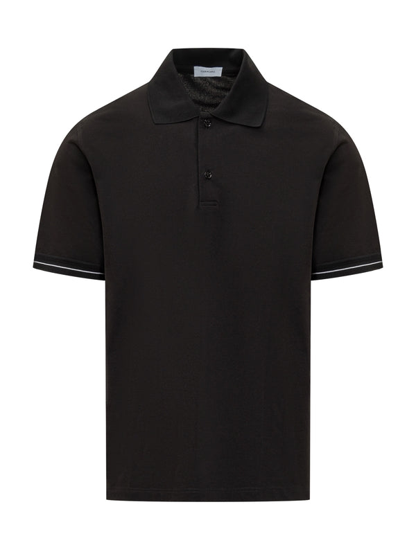 Collar Sleeve Detail Cotton Polo Shirt