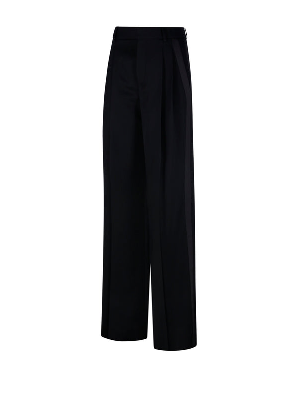 Black Wool Tailored Pants