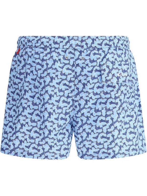 Logo Button Allover Printing Swim Pants