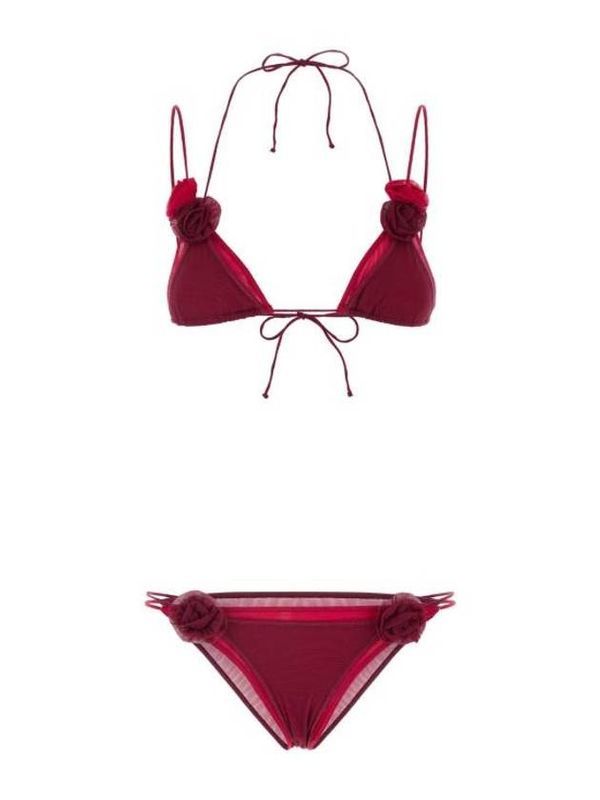 Rose Embellished Halterneck
  Bikini Set