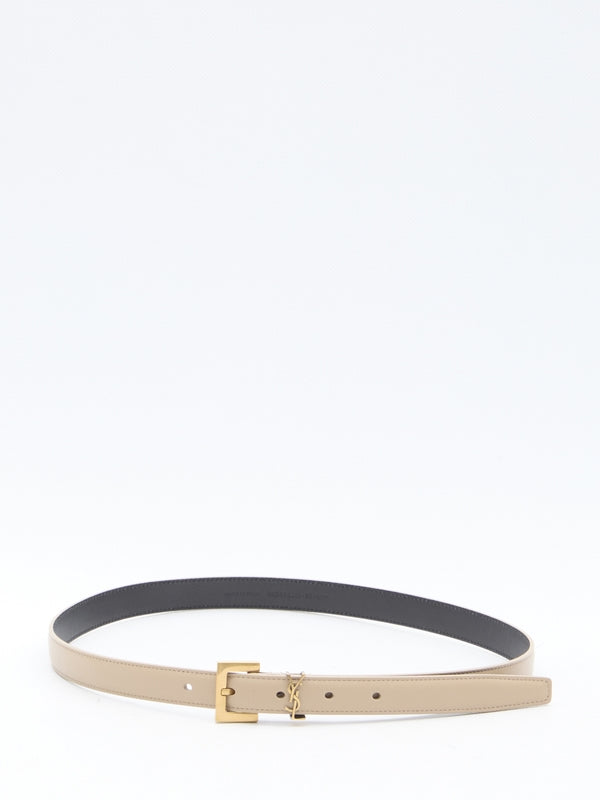 Cassandra logo calfskin belt - jentestore_global