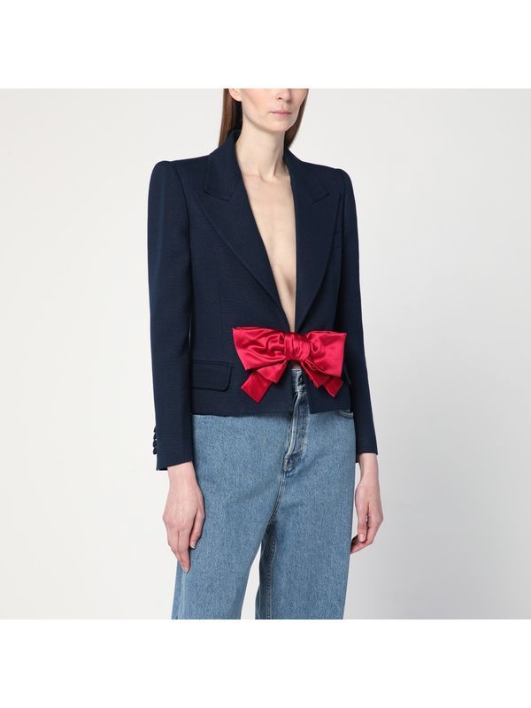 Bow Detail Viscose Jacket