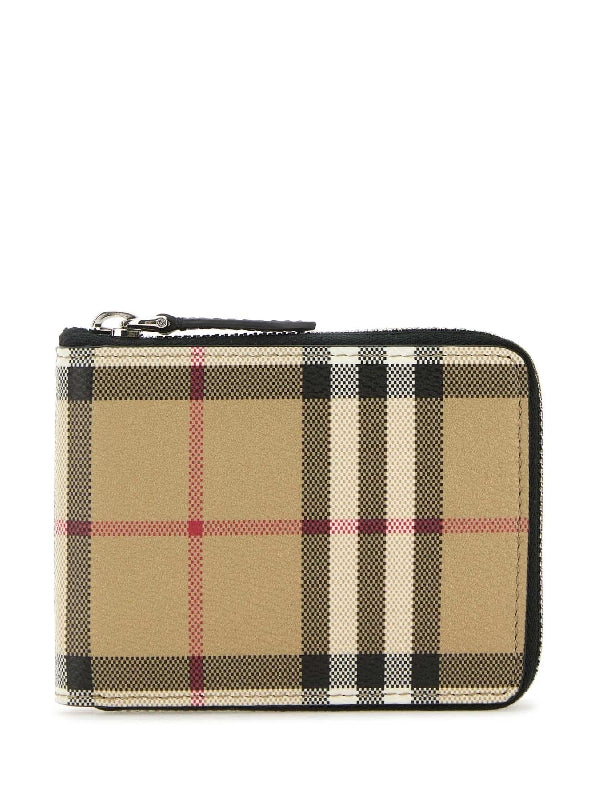 Check Zipper Bi-fold Wallet