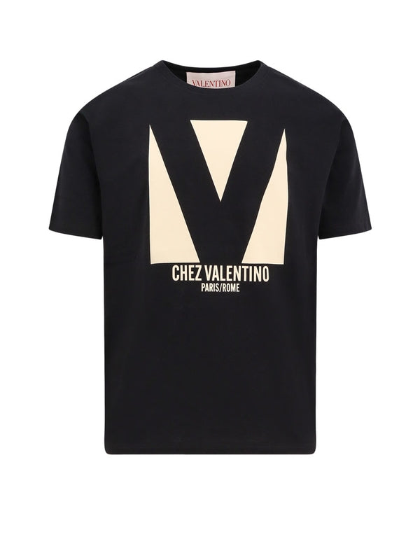 V Logo Cotton Short Sleeve T-Shirt