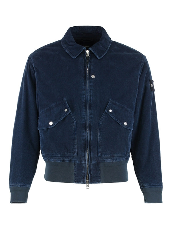 Wappen Patch Corduroy Navy Jacket