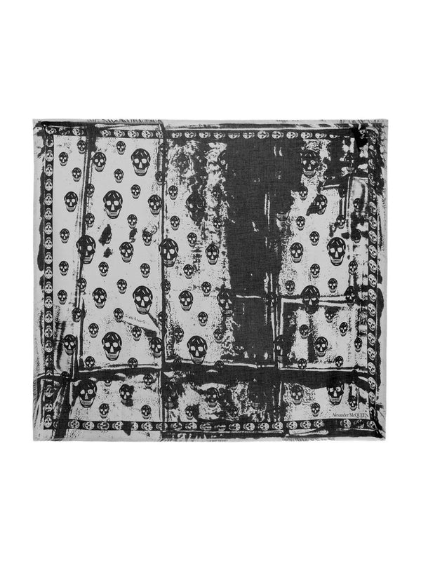 Alexander Mcqueen Black White Other Fabric Mufflers