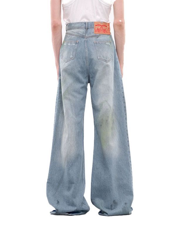 Distressed Wide Denim Pants