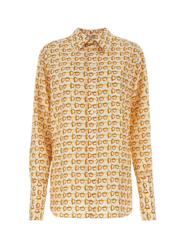 B Pattern Silk Shirt