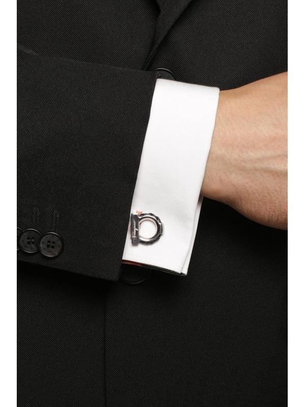 Gancini Leather Detail Cufflinks