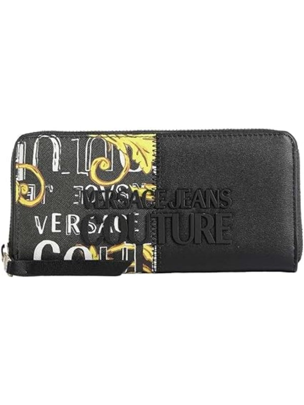 Baroque Pattern Patch Logo Long Wallet