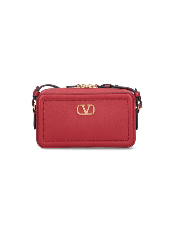 All-Time V Logo Leather Shoulder Bag