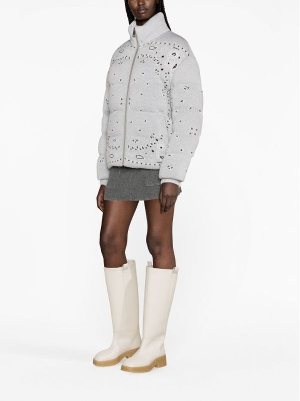 Bandana Jacquard Wool Puffer Jacket