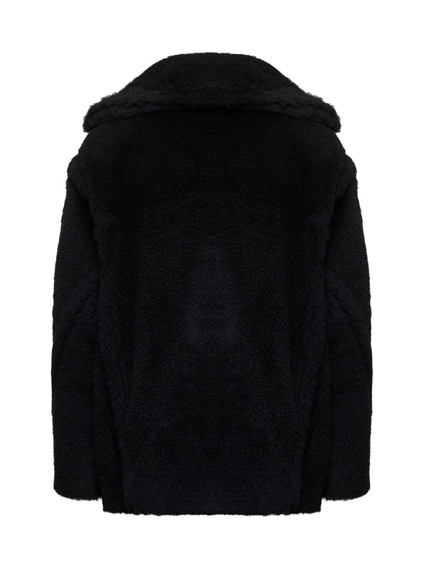 Fuxia Black Alpaca Wool Shearling Jacket