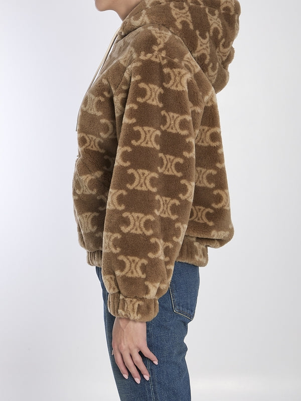 Triomphe Pattern Fleece Wool Jacket