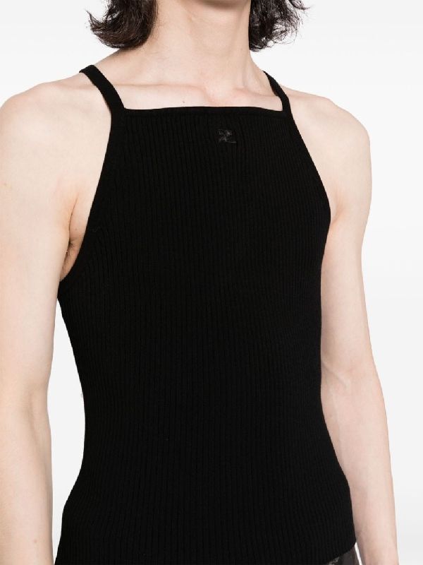 Logo Detail Ribbed Tank Top