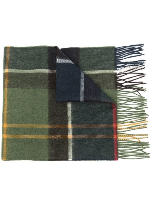 Barbour Green Checked Wool Mufflers