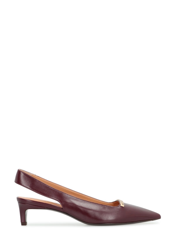 Tod'S Burgundy Slingback Heels