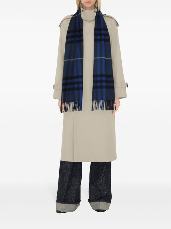 Check Fringe Cashmere Scarf