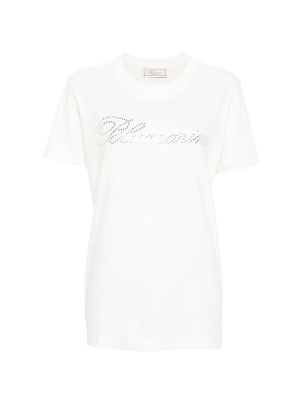 Rhinestone Logo Embellished T-Shirt