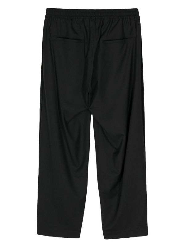 Logo Patch Wool Blend Pants