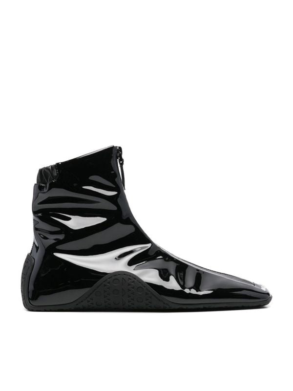 Logo Toe Patent High-Top Sneakers