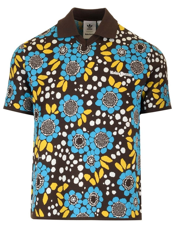 Adidas Flower Pattern Knit Polo Shirt