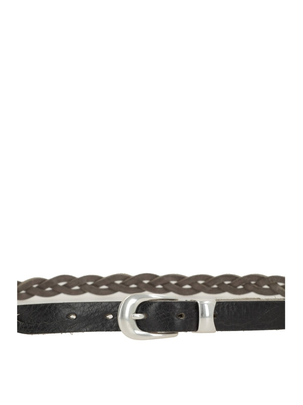 Braided Leather Black Belt