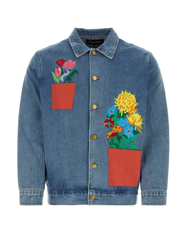 Flower Printed Denim Jacket