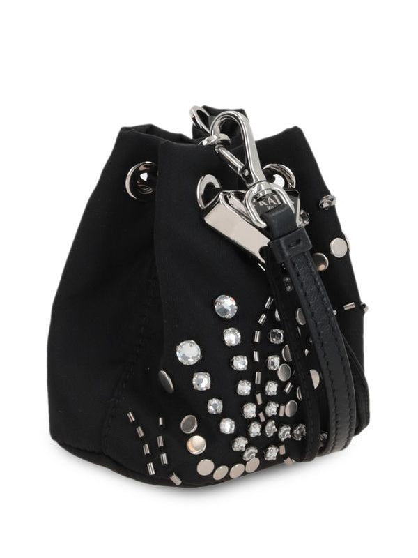 Triangle Logo Rhinestone Mini Shoulder Bag