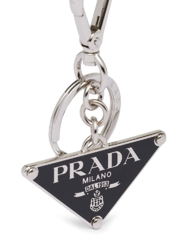 Triangle Logo Charm Key Ring