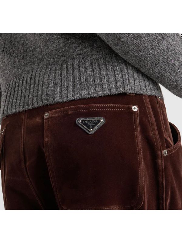 Triangle Logo Velvet Pants