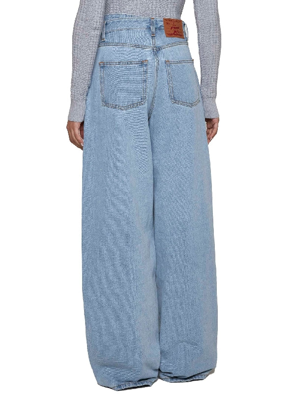 Double Waist Denim Pants