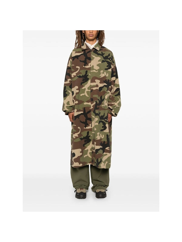 Essentials Camouflage Nylon Trench Jacket