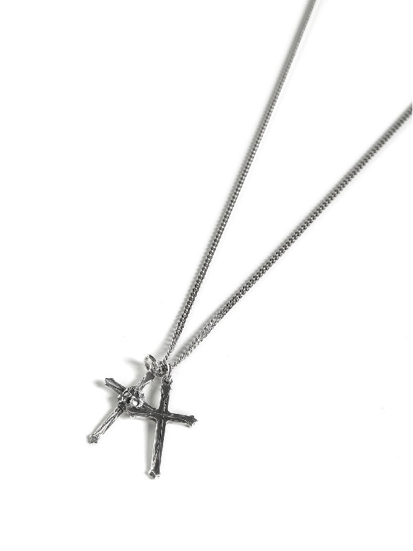 Double Cross Pendant Necklace