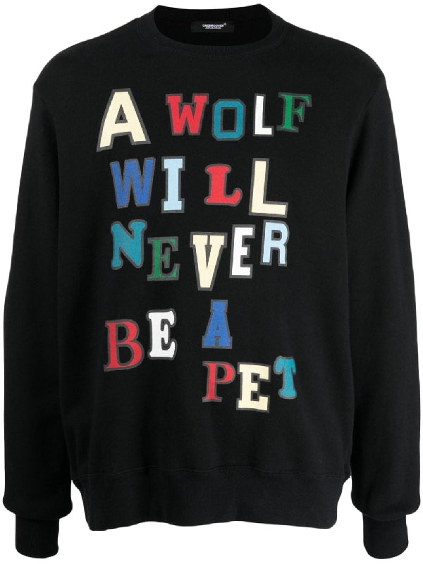 Slogan Printing Crew Neck Sweatshirt