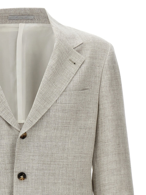 Single-Breasted
  Linen Blend Jacket